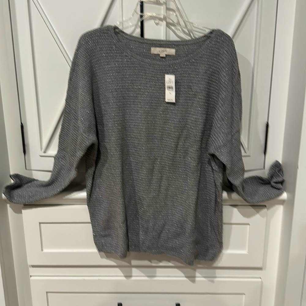 NWT - Ann Taylor loft silver sweater